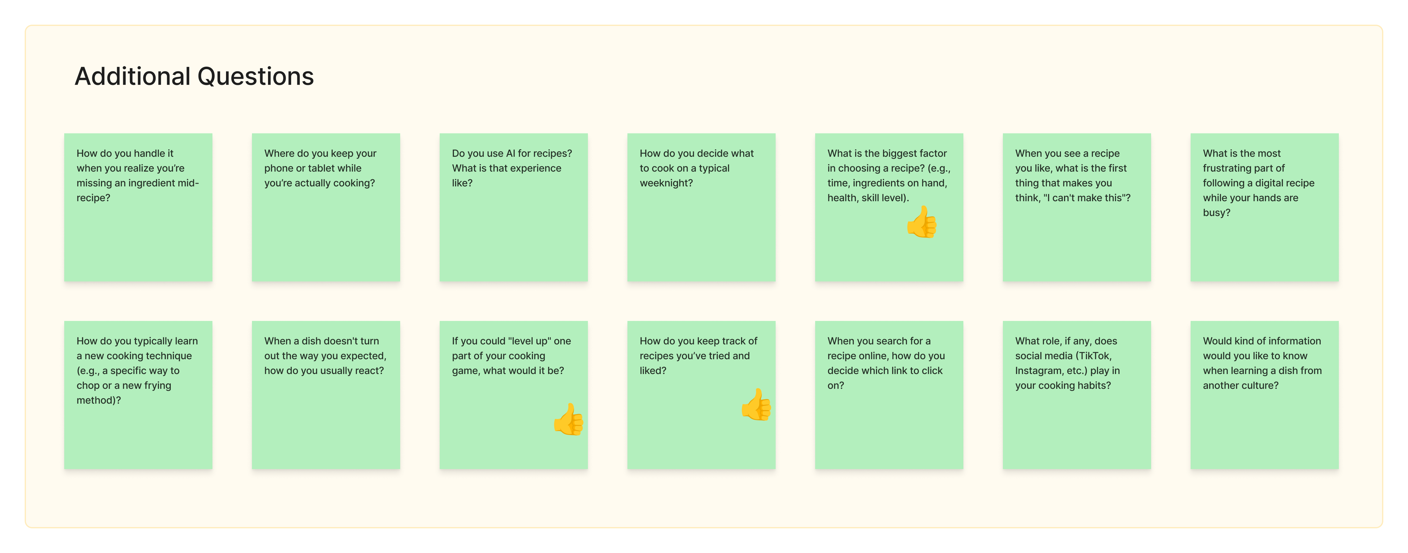 Additional follow-up questions added to probe deeper into recurring themes